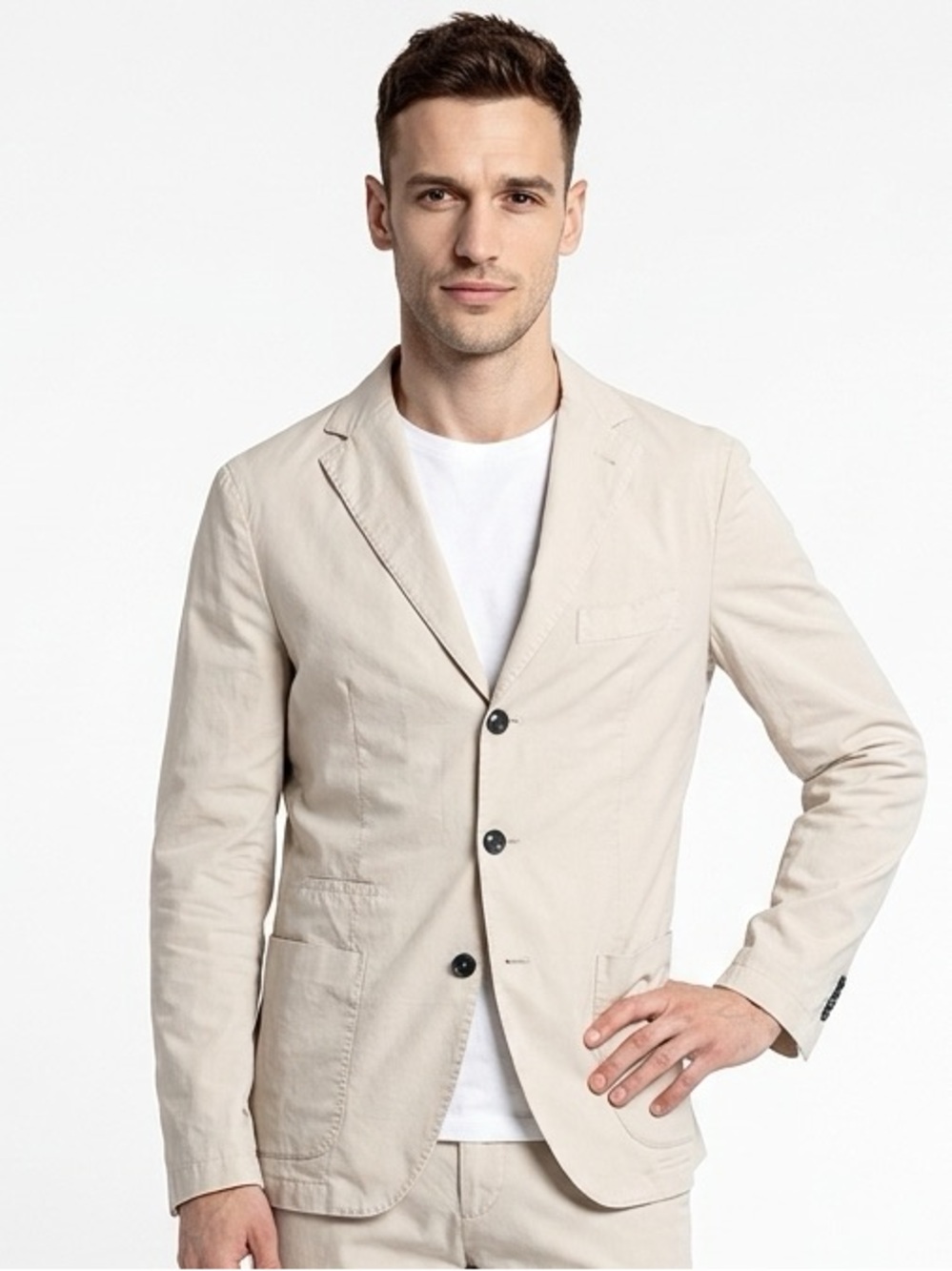 FRADI | NEW Beige Cotton & Lyocell Sports Coat Blazer Men’s Size EU 48R